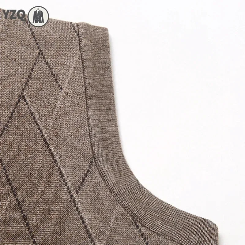 SaneShoppe - Men's Thickened Casual Sweater Tank Top Autumn and Winter Warm Men's V - neck Tank Top