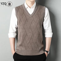 SaneShoppe - Men's Thickened Casual Sweater Tank Top Autumn and Winter Warm Men's V - neck Tank Top
