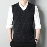 SaneShoppe - Men's Thickened Casual Sweater Tank Top Autumn and Winter Warm Men's V - neck Tank Top