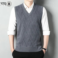 SaneShoppe - Men's Thickened Casual Sweater Tank Top Autumn and Winter Warm Men's V - neck Tank Top
