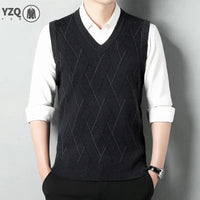 SaneShoppe - Men's Thickened Casual Sweater Tank Top Autumn and Winter Warm Men's V - neck Tank Top