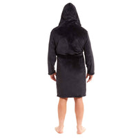 SaneShoppe - Men's Ultra - Soft Hooded Flannel Fleece Bathrobe Warm Plush Dressing Gown for Home Spa Gym Hotel by Daisy Dreamer