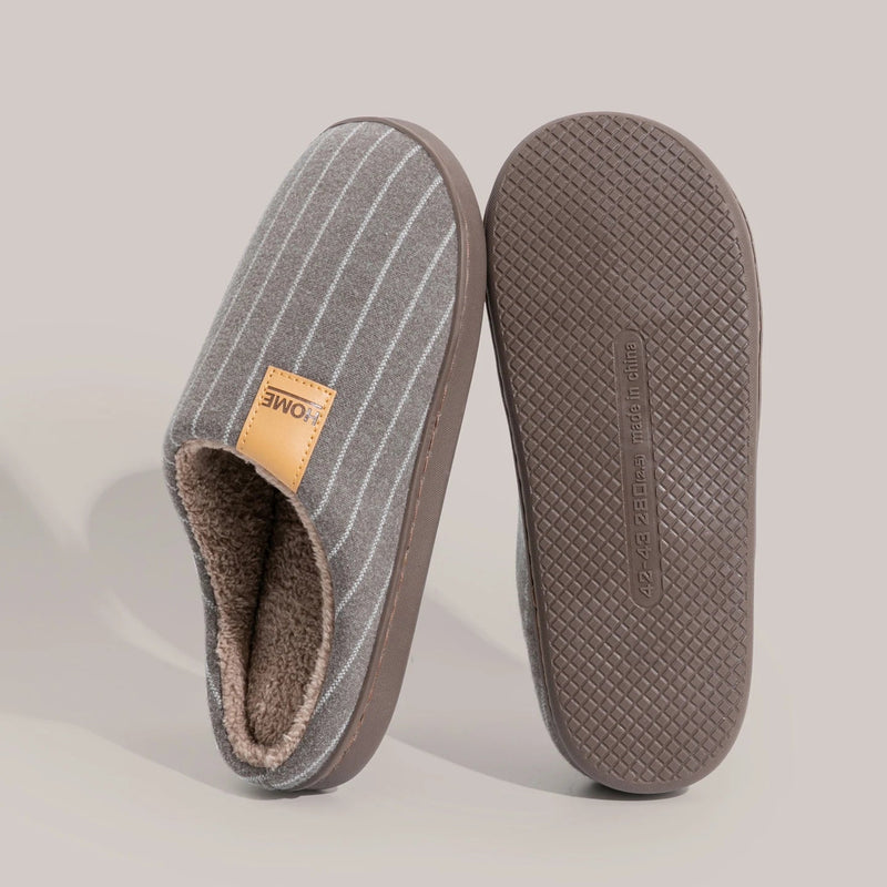SaneShoppe - Men's Warm Slippers for Indoors, Non - Slip Fall and Winter Household Shoes with Soft Plush Lining, Flats Cozy Home Slide Comfort