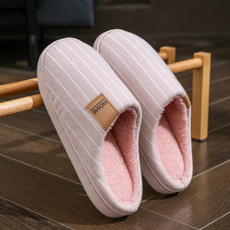 SaneShoppe - Men's Warm Slippers for Indoors, Non - Slip Fall and Winter Household Shoes with Soft Plush Lining, Flats Cozy Home Slide Comfort