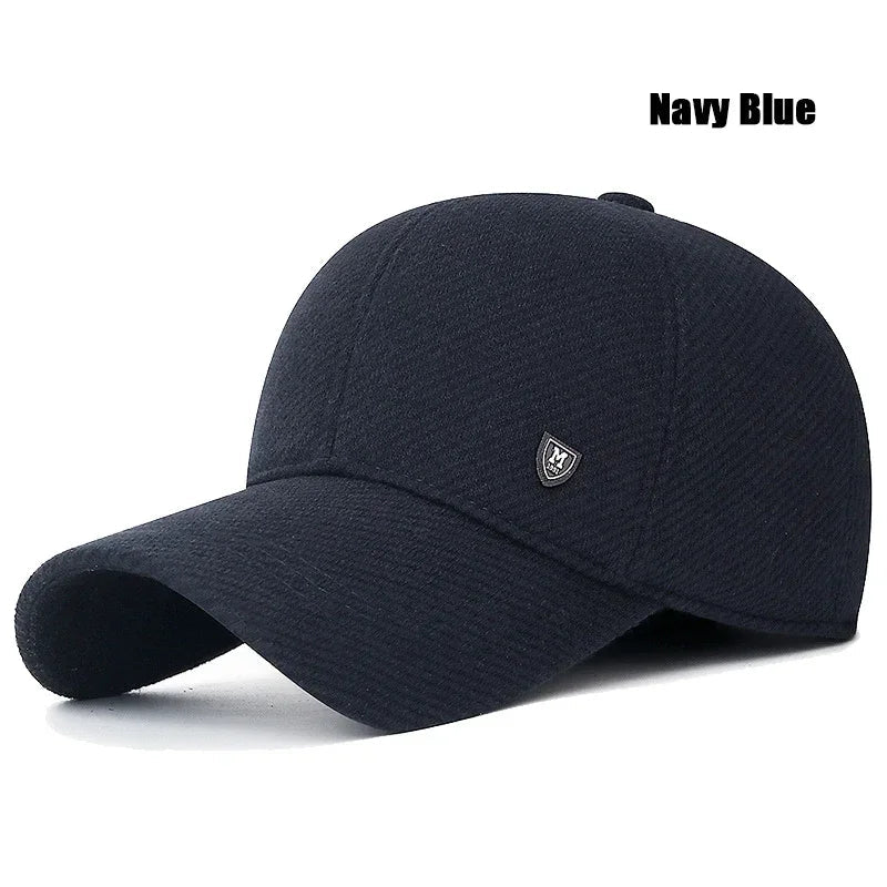 SaneShoppe - Mens Winter Baseball Cap with Ear Flaps, Baseball Winter Hats with Ear Flaps for Men Outdoor Walk Running Adjustable Size