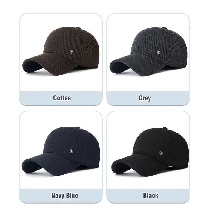 SaneShoppe - Mens Winter Baseball Cap with Ear Flaps, Baseball Winter Hats with Ear Flaps for Men Outdoor Walk Running Adjustable Size