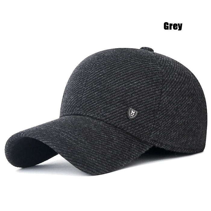 SaneShoppe - Mens Winter Baseball Cap with Ear Flaps, Baseball Winter Hats with Ear Flaps for Men Outdoor Walk Running Adjustable Size