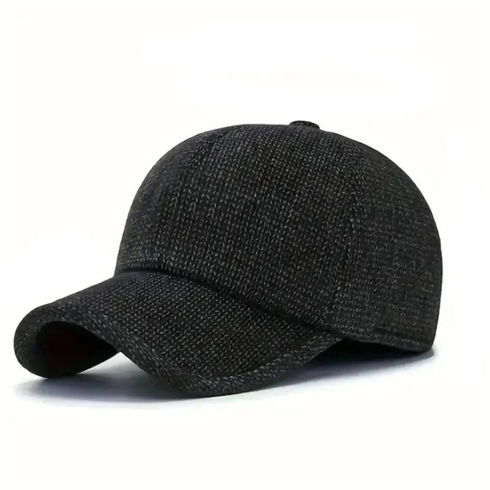 SaneShoppe - Men's Winter Baseball Cap with Ear Flaps - Thick Fleece - Lined, Windproof & Warm for Outdoor Activities