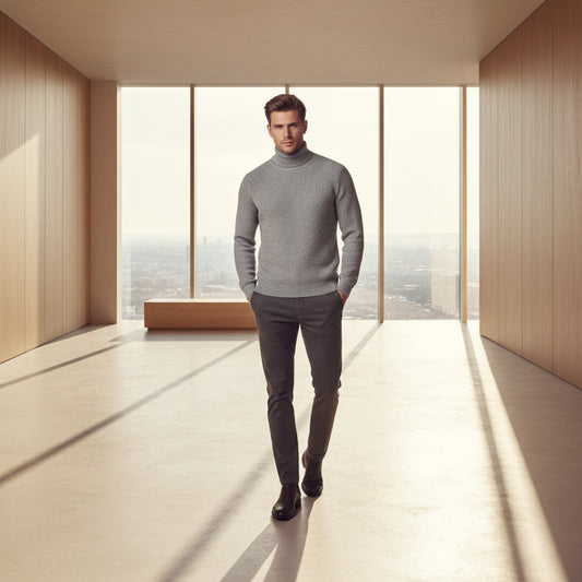 SaneShoppe-Men's Warm Turtleneck Sweater for Daily Wear