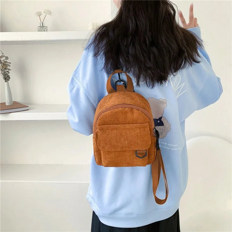SaneShoppe - Mini Backpack Square Bag Korean Version Fashionable Sweet Shoulder Bag Female's Schoolbag Stylish Simple Crossbody Bag Casual