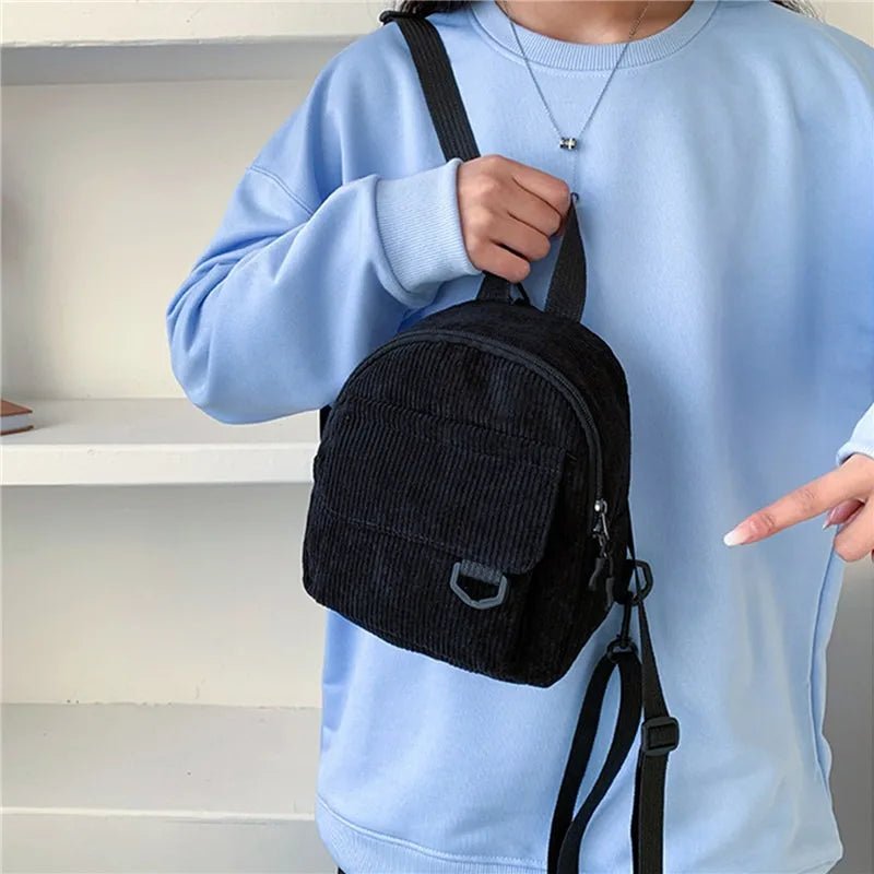 SaneShoppe - Mini Backpack Square Bag Korean Version Fashionable Sweet Shoulder Bag Female's Schoolbag Stylish Simple Crossbody Bag Casual