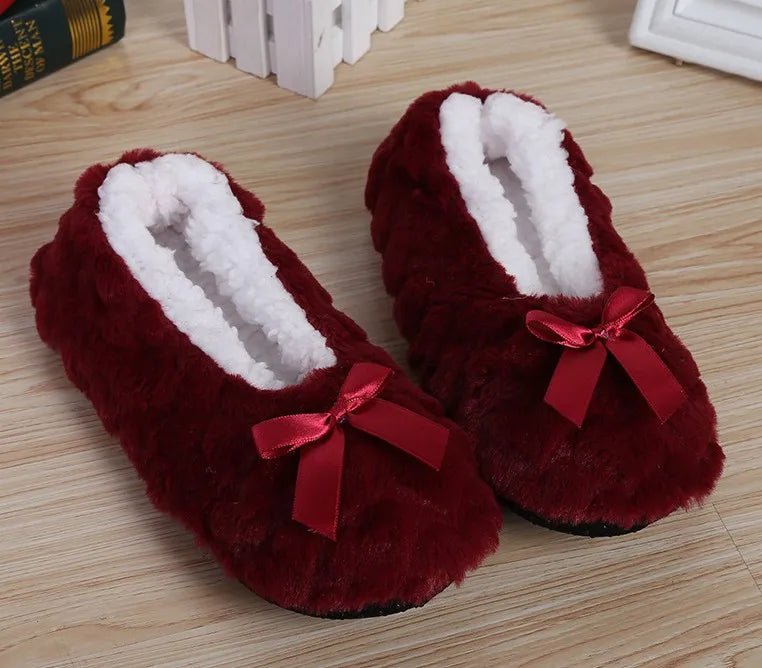 SaneShoppe - Mntrerm New Cute 2023 Indoor Home Slippers Warm Soft Plush Slippers Non - slip Indoor Fur Slippers Solid Color Cute Women Shoes