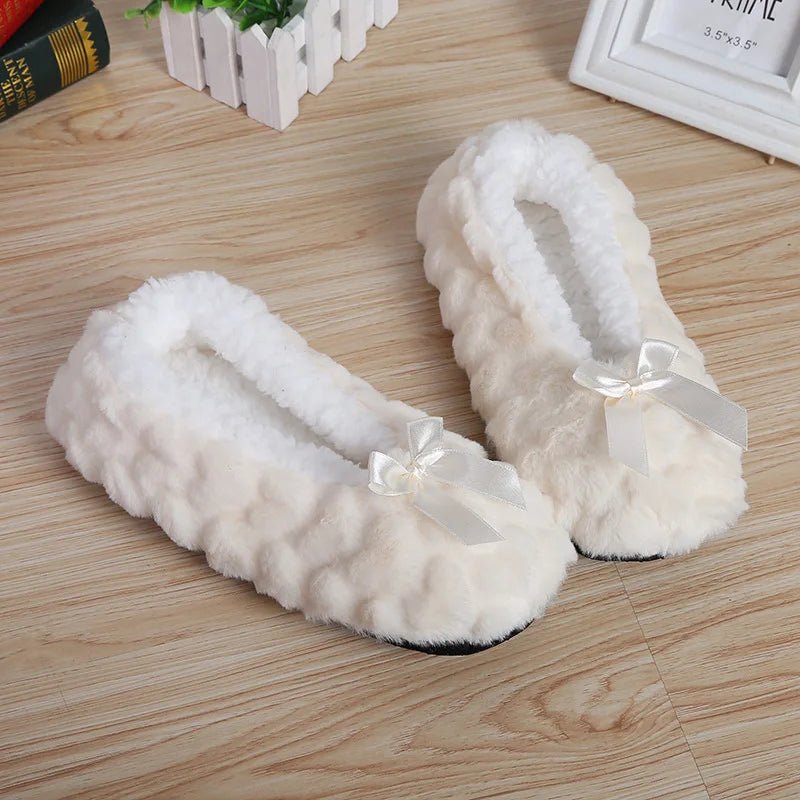 SaneShoppe - Mntrerm New Cute 2023 Indoor Home Slippers Warm Soft Plush Slippers Non - slip Indoor Fur Slippers Solid Color Cute Women Shoes