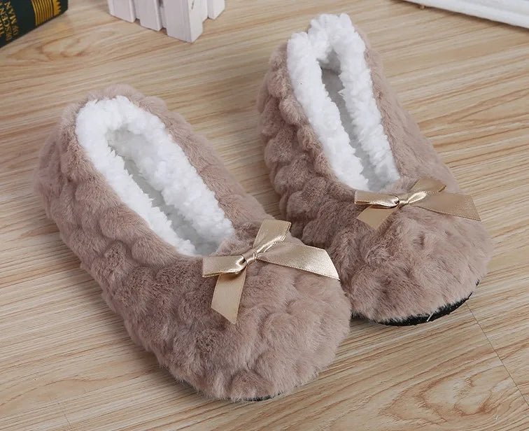 SaneShoppe - Mntrerm New Cute 2023 Indoor Home Slippers Warm Soft Plush Slippers Non - slip Indoor Fur Slippers Solid Color Cute Women Shoes