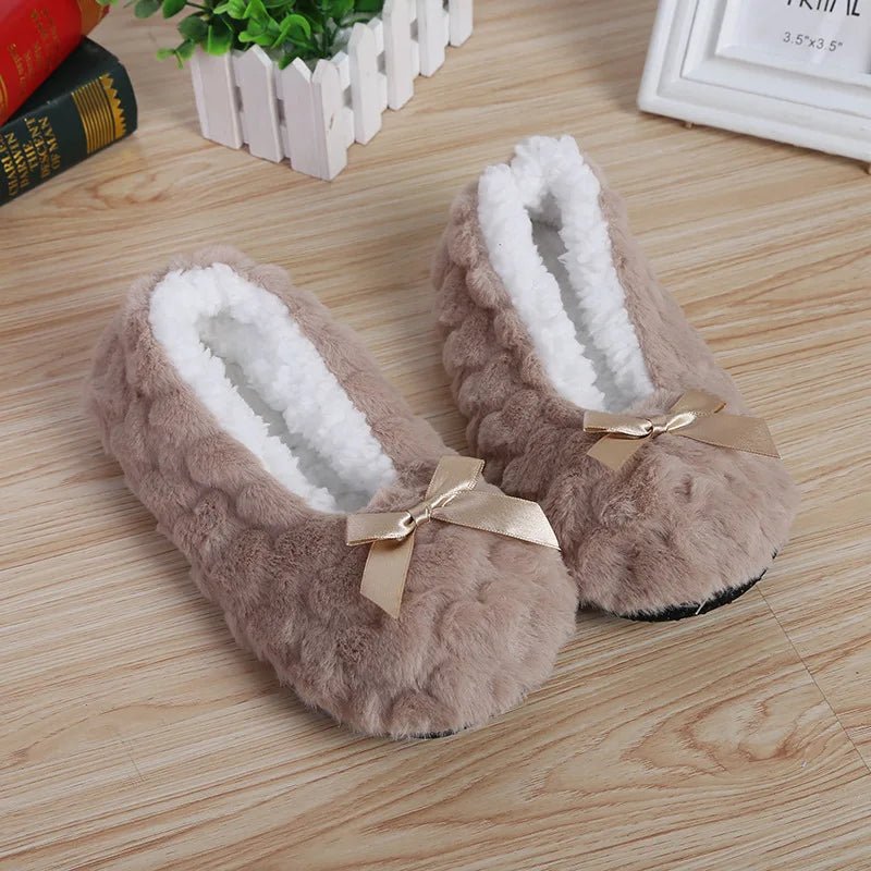 SaneShoppe - Mntrerm New Cute 2023 Indoor Home Slippers Warm Soft Plush Slippers Non - slip Indoor Fur Slippers Solid Color Cute Women Shoes