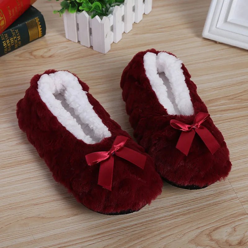 SaneShoppe - Mntrerm New Cute 2023 Indoor Home Slippers Warm Soft Plush Slippers Non - slip Indoor Fur Slippers Solid Color Cute Women Shoes