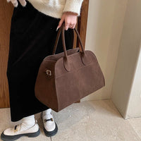 SaneShoppe - MOODS Branded Red Color Large Size Women Handbags Retro Pure Color Suede Shoulder Shopper Tote Bag 2024 Luxury Designer Handbags
