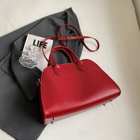 SaneShoppe - MOODS Branded Red Color Large Size Women Handbags Retro Pure Color Suede Shoulder Shopper Tote Bag 2024 Luxury Designer Handbags