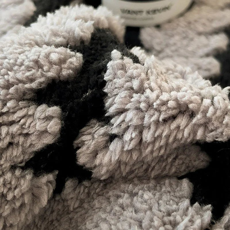 SaneShoppe - Multi Purpose Fishbone Pattern Jacquard Blanket Winter Thickened Warm Lamb Wool Nap Shawl Soft Sofa Cover for Living Room Office