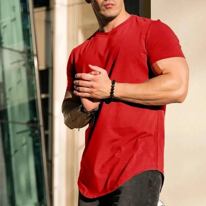 SaneShoppe - Muscle Fitness T-shirt Summer Men's Athleisure Workout short sleeve T-shirt High Quality cotton Men T-shirt Gym Sport Shirt Tops