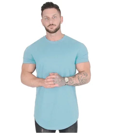 SaneShoppe - Muscle Fitness T-shirt Summer Men's Athleisure Workout short sleeve T-shirt High Quality cotton Men T-shirt Gym Sport Shirt Tops
