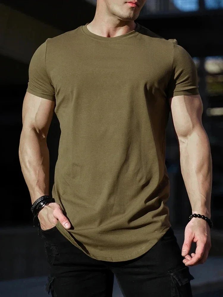 SaneShoppe - Muscle Fitness T-shirt Summer Men's Athleisure Workout short sleeve T-shirt High Quality cotton Men T-shirt Gym Sport Shirt Tops