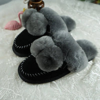 SaneShoppe - Natural Sheepskin Fur Slippers Fashion Female Winter Slippers Women Warm Indoor Slippers Soft Wool Lady Home Slippers