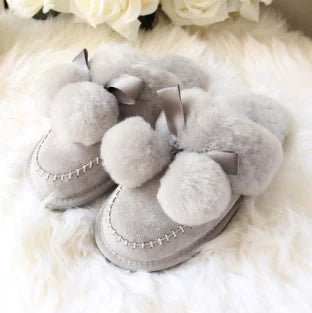 SaneShoppe - Natural Sheepskin Fur Slippers Fashion Female Winter Slippers Women Warm Indoor Slippers Soft Wool Lady Home Slippers