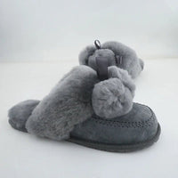 SaneShoppe - Natural Sheepskin Fur Slippers Fashion Female Winter Slippers Women Warm Indoor Slippers Soft Wool Lady Home Slippers
