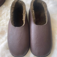 SaneShoppe-Sheepskin Indoor Slippers, Real Leather Barefoot Shoes for Men and Women