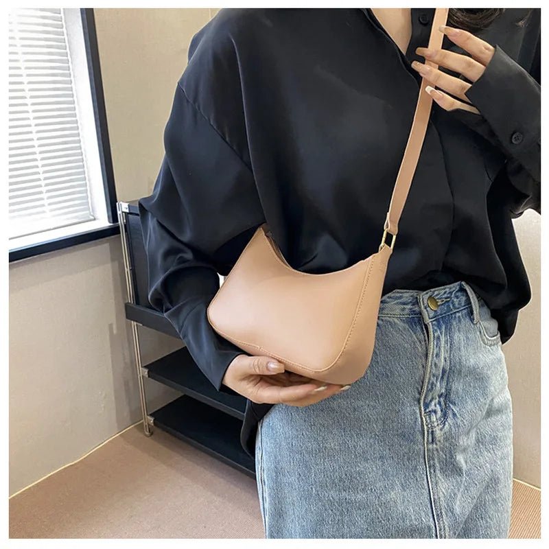 SaneShoppe - New 2025 Women's Bag Retro Hong Kong Style Portable Single Shoulder Underarm Premium Western Style Handbag