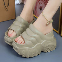 SaneShoppe - New arrival 6 cm platform EVA slipper women's light summer slides woman chunky home bath shoes girls garden clogs mute slippers