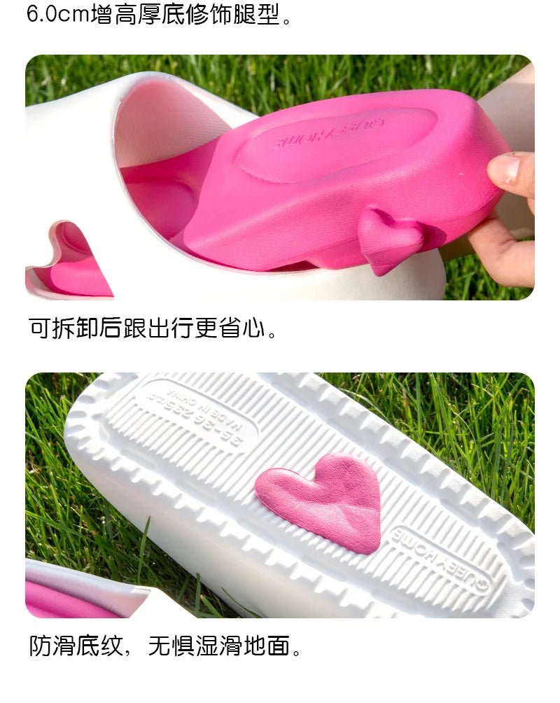 SaneShoppe - New arrival 6 cm platform EVA slipper women's light summer slides woman chunky home bath shoes girls garden clogs mute slippers