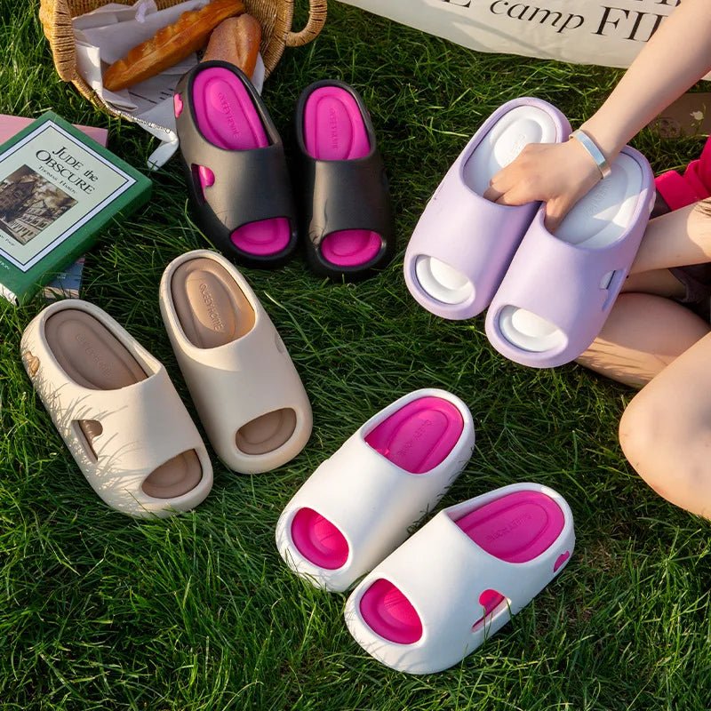 SaneShoppe - New arrival 6 cm platform EVA slipper women's light summer slides woman chunky home bath shoes girls garden clogs mute slippers