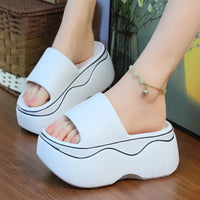 SaneShoppe - New arrival 6 cm platform EVA slipper women's light summer slides woman chunky home bath shoes girls garden clogs mute slippers
