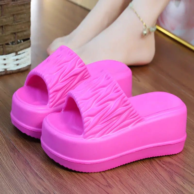 SaneShoppe - New arrival 6 cm platform EVA slipper women's light summer slides woman chunky home bath shoes girls garden clogs mute slippers