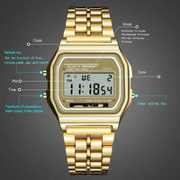 SaneShoppe-Gold Digital LED Watches Men Women Waterproof Sports Bracelet Clock Relogio