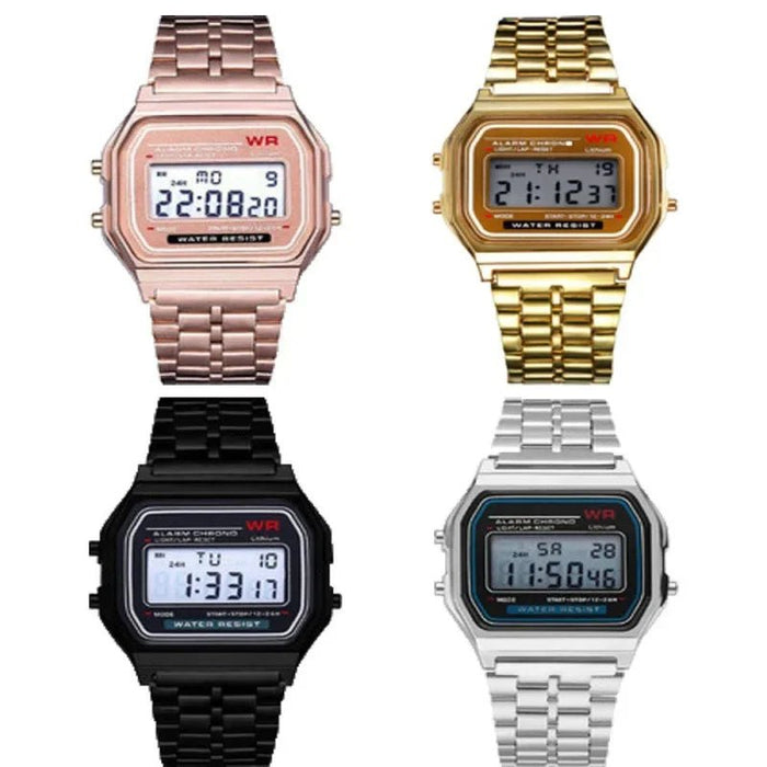 SaneShoppe-Gold Digital LED Watches Men Women Waterproof Sports Bracelet Clock Relogio