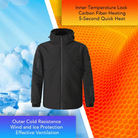 SaneShoppe - New Intelligent Heating Jacket Men 8 Area USB Electric Heated Hooded Coat Washable Windproof Warm Outdoor Jacket USB Charging