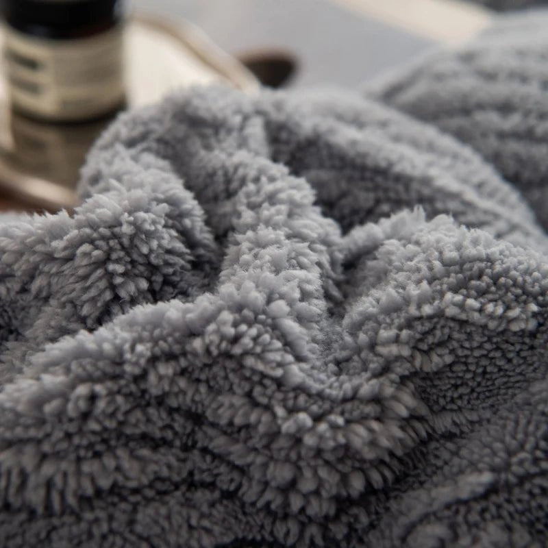 SaneShoppe - New Jacquard Velvet Thick Winter Blanket for Bed Artificial Lambswool Weighted Blanket for Sleeping Single Double Warm Comforter