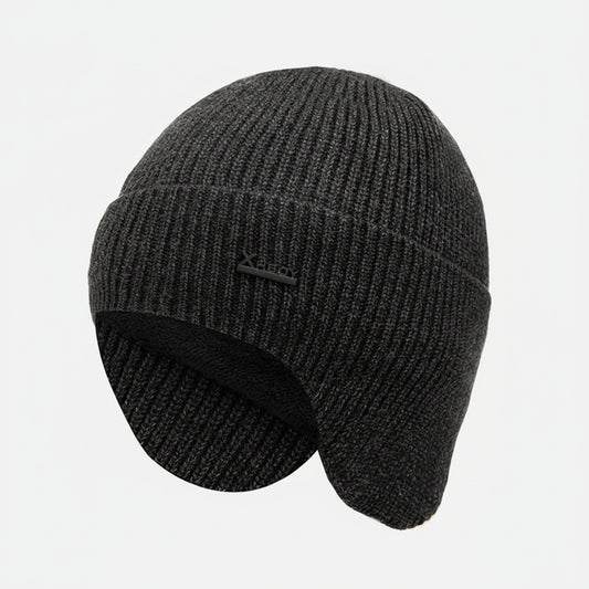SaneShoppe - New Men Winter Hat Add Fleece Warm Earflap Cap Stylish Soft Beanie Hat For Male Outdoor Thicken Ski Sports Knitted Hat