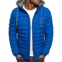 SaneShoppe - New men's detachable hat with padding, hooded cardigan with drawstring for winter warmth, jacket top