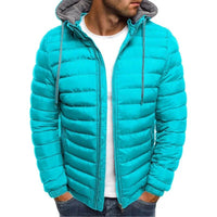 SaneShoppe - New men's detachable hat with padding, hooded cardigan with drawstring for winter warmth, jacket top