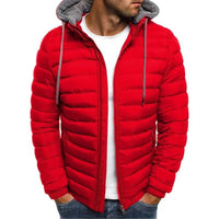 SaneShoppe - New men's detachable hat with padding, hooded cardigan with drawstring for winter warmth, jacket top