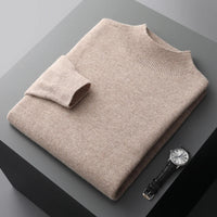 SaneShoppe - New Men's Fashion Casual Wool Sweater Warm Autumn And Winter Semi - High Neck Knitted Bottoming Shirt