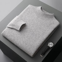 SaneShoppe - New Men's Fashion Casual Wool Sweater Warm Autumn And Winter Semi - High Neck Knitted Bottoming Shirt