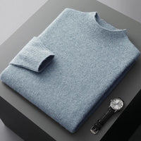 SaneShoppe - New Men's Fashion Casual Wool Sweater Warm Autumn And Winter Semi - High Neck Knitted Bottoming Shirt