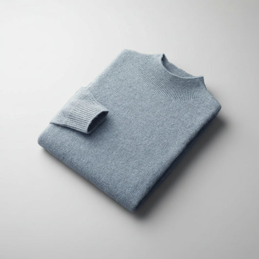 SaneShoppe - New Men's Fashion Casual Wool Sweater Warm Autumn And Winter Semi - High Neck Knitted Bottoming Shirt