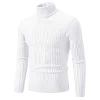 SaneShoppe - New Men's High Neck Sweater Solid Color Pullover Knitted Warm Casual Turtleneck Sweatwear Woolen Mens Winter Outdoor Tops