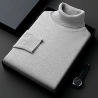 SaneShoppe - New Mens Long Sleeve Knitted Sweaters Solid Color Turtleneck Coats Slim Fit Pullover Men Clothing Lightweight Streetwear